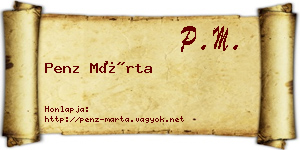 Penz Márta névjegykártya